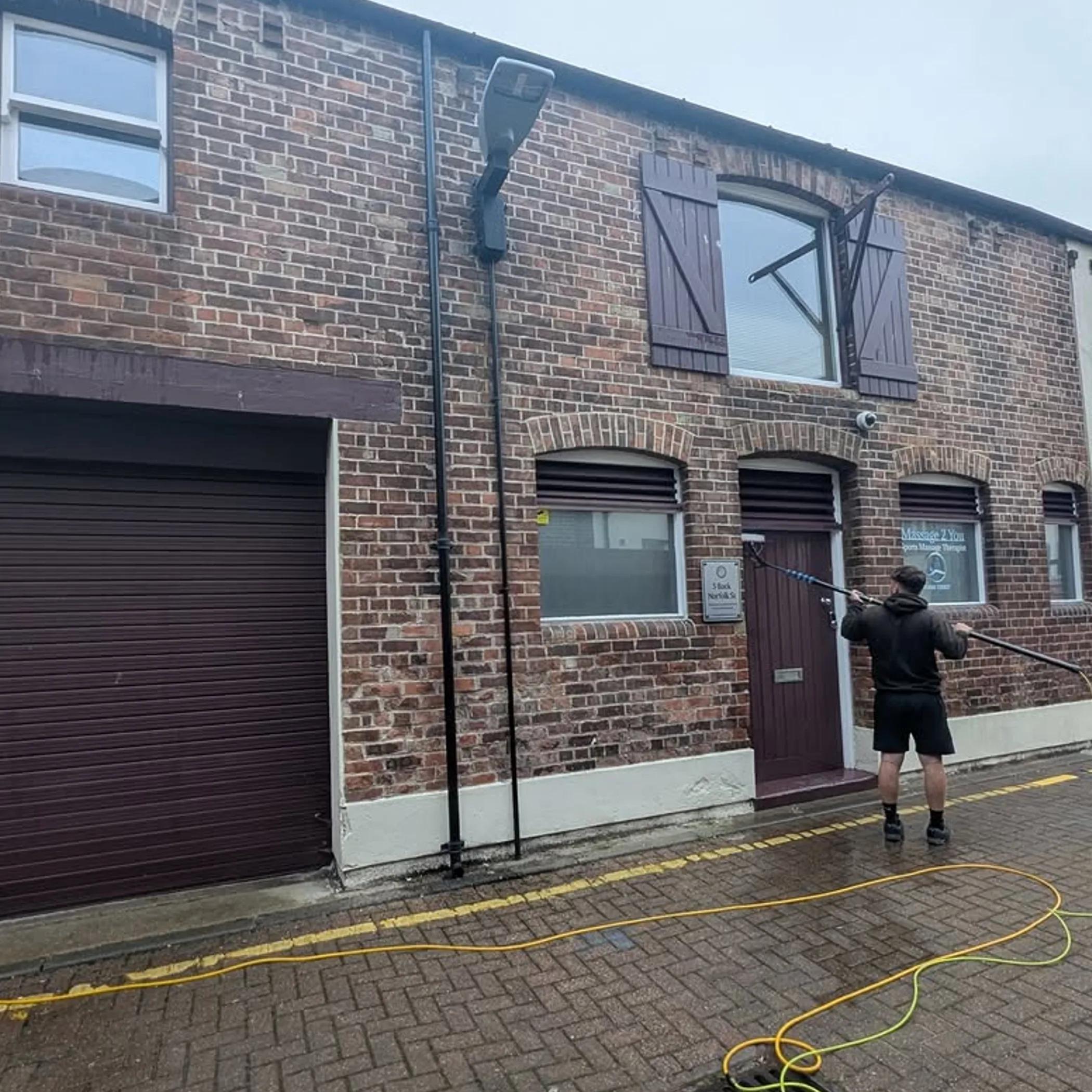 purified water fed pole cleaning windows