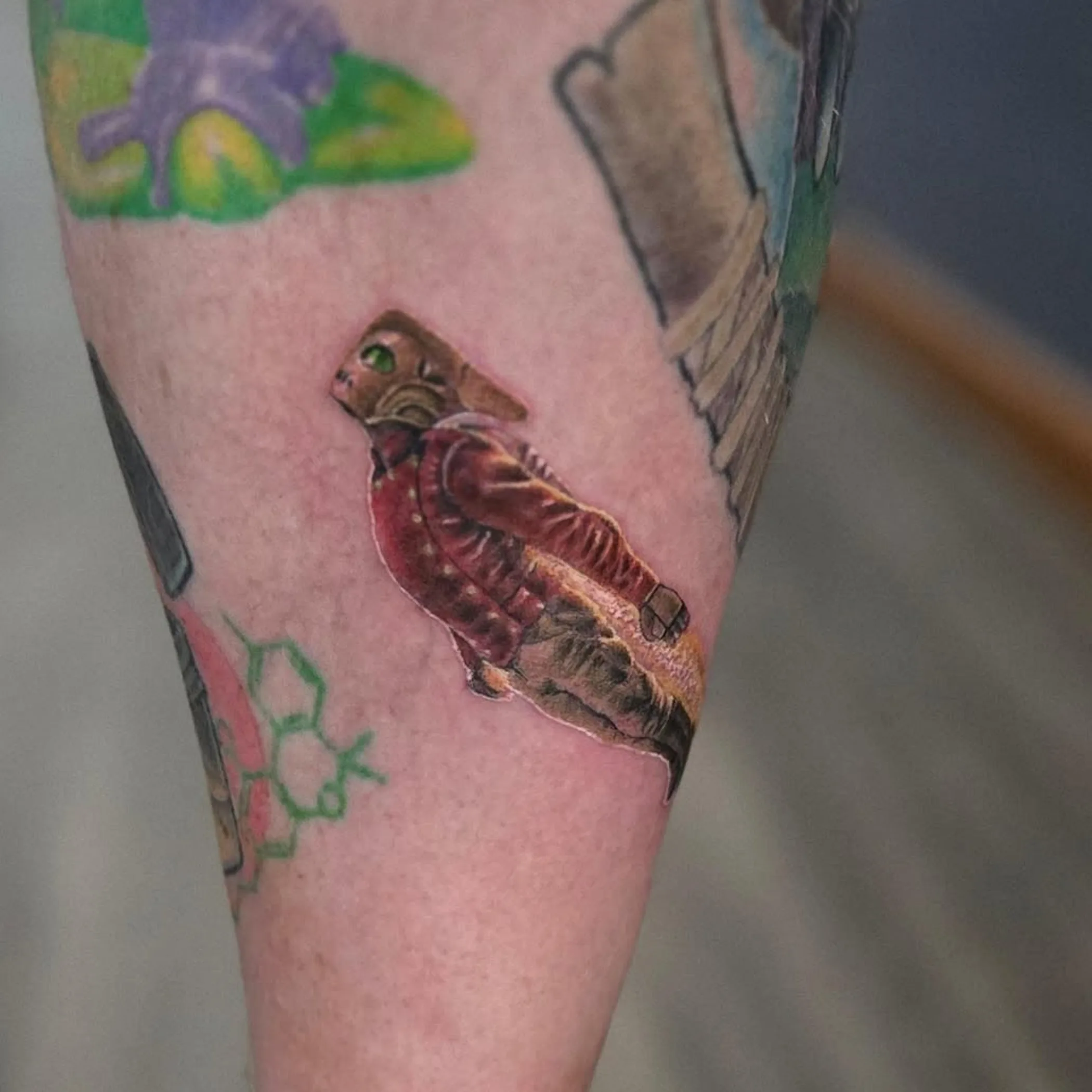 clear tattoo on skin close-up