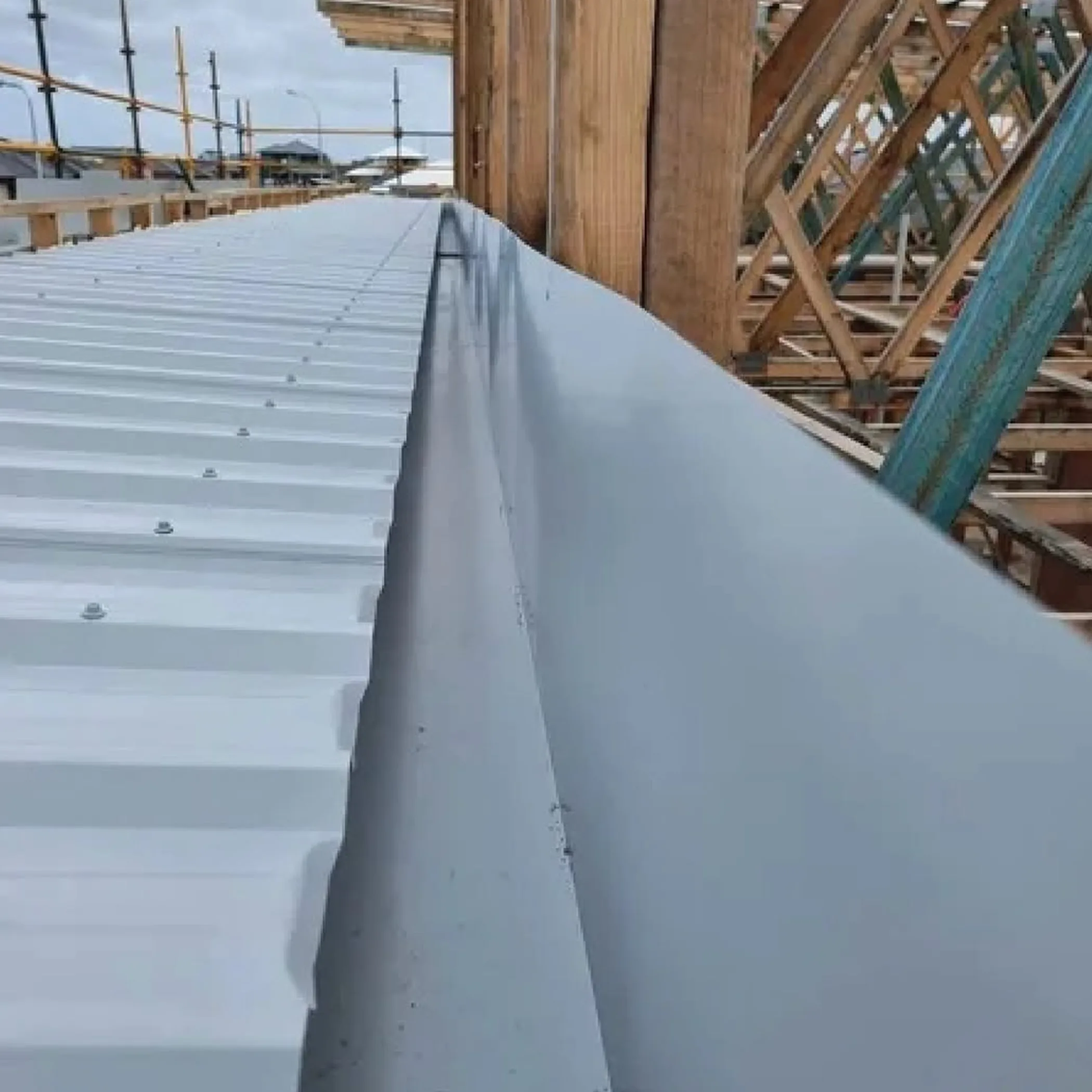 metal roof and timber framing
